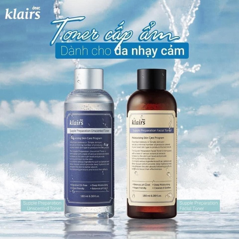 [HÀNG CTY CÓ TEM PHỤ] TONER CẤP ẨM KLAIRS SUPPLE PREPARATION FACIAL 180ML