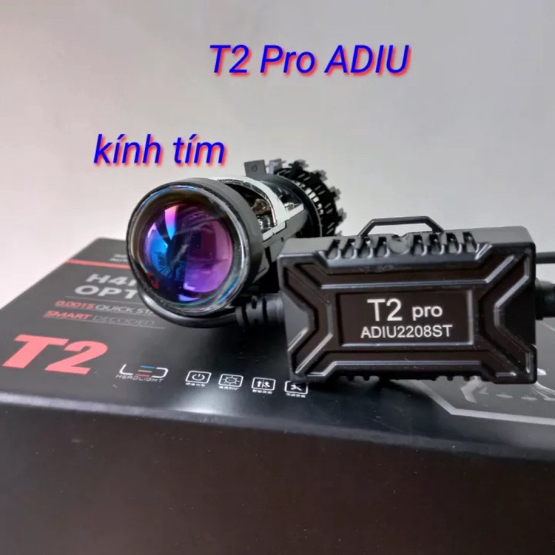 Đèn Pha Led T2 Pro Kính Tím Chân H4 ( Bảo Hành 12 Tháng ) | Shopee Việt Nam