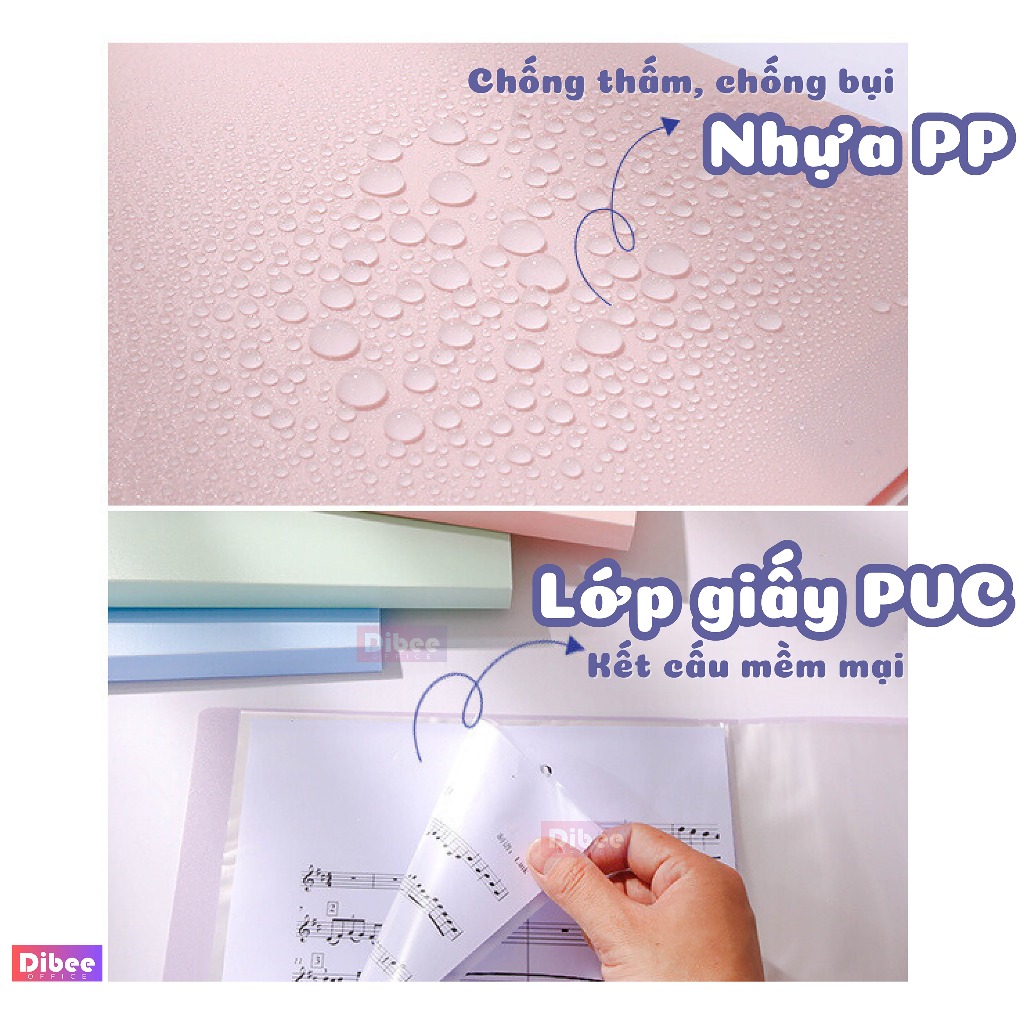 File đựng tài liệu A4 DiBee, nhiều ngăn 10, 20, 30, 40, 60, 80, 100 ...