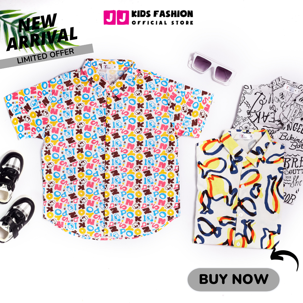 Áo sơ mi cho bé trai ngắn tay phong cách thời trang Hàn Quốc - JJ Kids