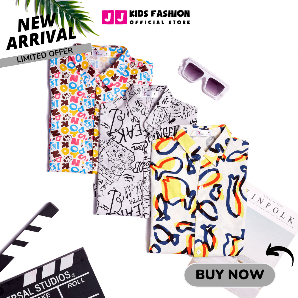 Áo sơ mi cho bé trai ngắn tay phong cách thời trang Hàn Quốc - JJ Kids