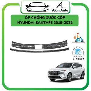 Ốp chống trầy cốp xe Hyundai Santafe 2019-2023, Mẫu Titan và Carbon ,Chống xước, bảo vệ thành cốp