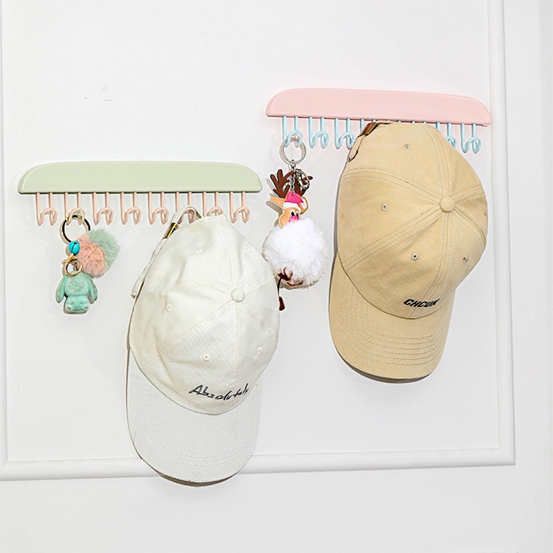 Móc Áo Treo Đồ Tiện Dụng LOẠI NHỰA (M80) Màu Pastel, Móc Treo Đồ Hoặc Dán Tường Treo Đồ Lót, Thắt Lưng, Cà Vạt, Áo Dây