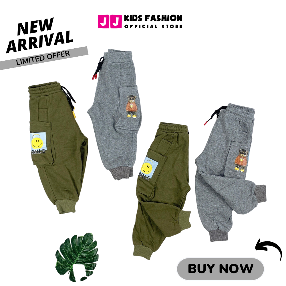 Quần Jogger Bé Trai, Bé Gái Thun Dài Bo Ống – Phong Cách Hip Hop Năng Động | JJ Kids Fashion