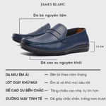 Giày Da Nam James Blanc Giày Lười Nam Da Bò Nhập Mềm Mại Siêu Êm Chân G2687 Đế Cao Su Nguyên Khối Chống Trơn Trượt — ảnh 3