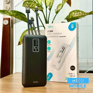 Sạc dự phòng tích hợp sẵn 4 dây cáp Totu CBPL-06 10.000mah 22.5W
