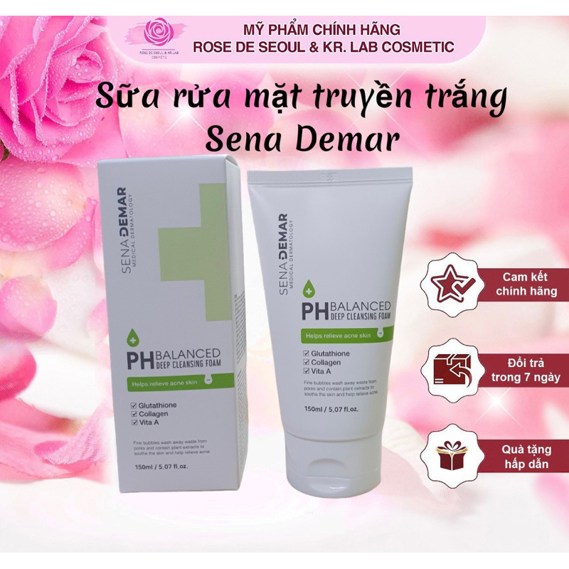 Sữa rửa mặt Sena demar PH balanced deep cleansing foam 150ml - hạn 2028 Hàn Quốc sữa rửa mặt senademar  IS338