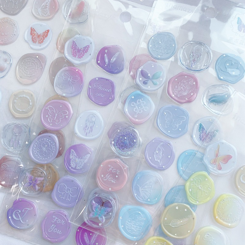 Sticker con dấu sáp giả trang trí bìa thư sổ bullet journal | Shopee ...