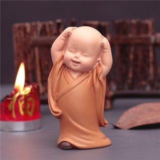 Sét 3 Tượng Chú Tiểu Yêu Đời Mini Dễ Thương Mang Lại An Nhiên Trong Cuộc Sống N