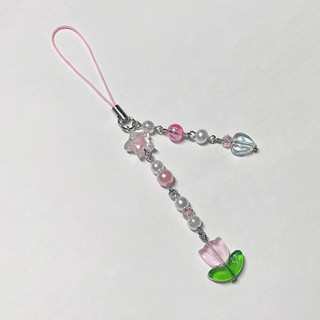 Móc Khoá 𝗧𝗨𝗟𝗜𝗣 𝗩𝗲𝗿𝟮 𝗞𝗘𝗬𝗖𝗛𝗔𝗜𝗡𝗦 Handmade by Carem ✿ Dây đeo Điện Thoại Xinh Xắn Hoa Tulip.