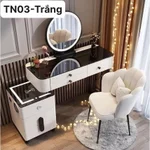 Bàn Phấn, Bàn Trang Điểm Sang Trọng và Thông Minh,Sạc Không Dây Gương Led Cảm Ứng 3 màu, Loa Bluetooth, 2 Cổng USB T03 — ảnh 8