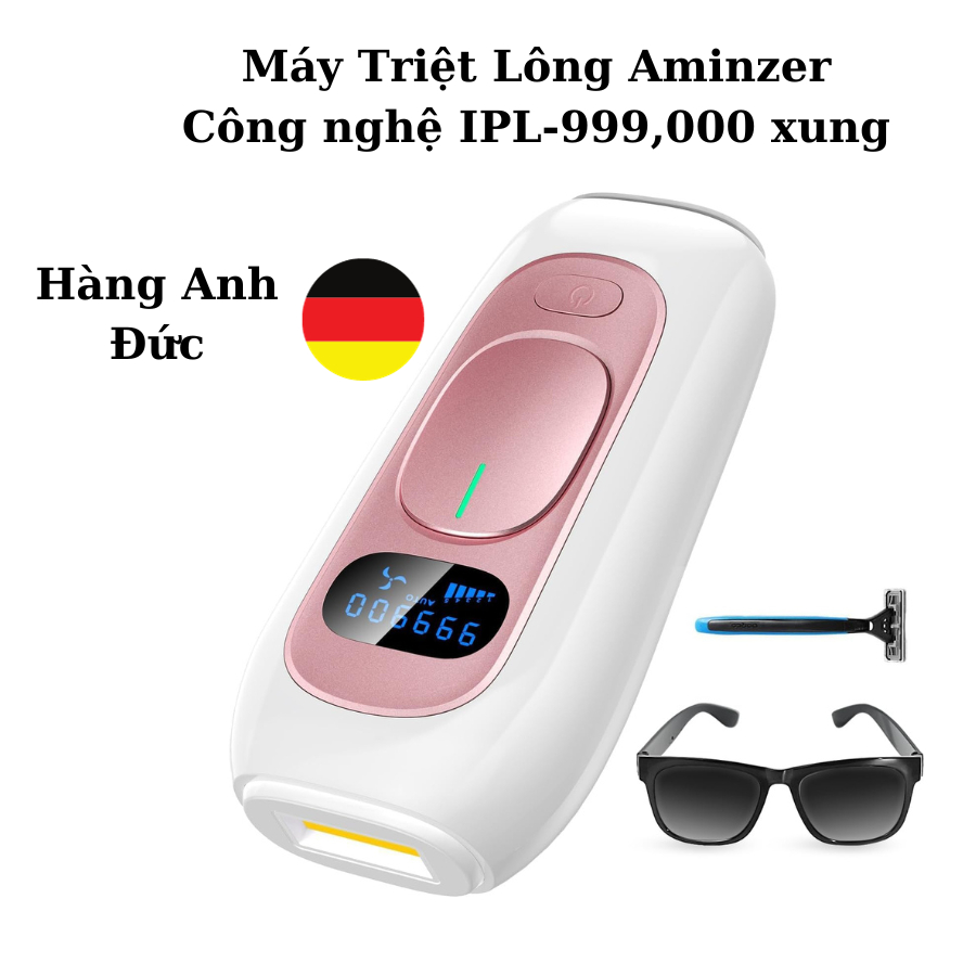 Hàng Đức) Máy triệt lông Aminzer IPL - 999,000 xung, 5 tốc độ, 2
