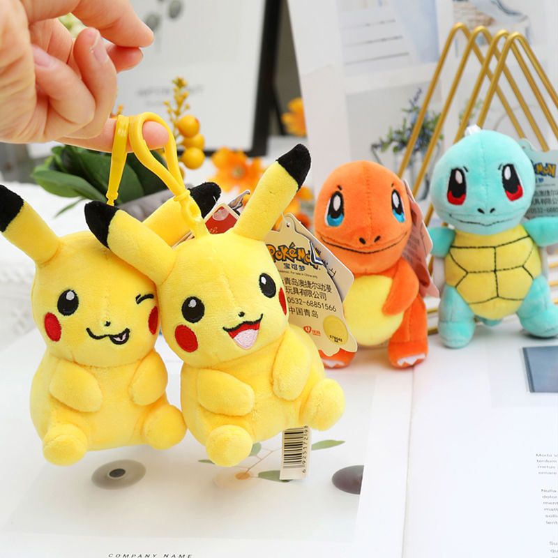 Chi tiết lông mềm móc khóa gấu bông Pokemon