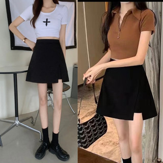 Quần Giả Váy Chữ A xẻ tà tôn dáng cự đỉnh, chất liệu Umi mềm mại 2 màu Trắng Đen