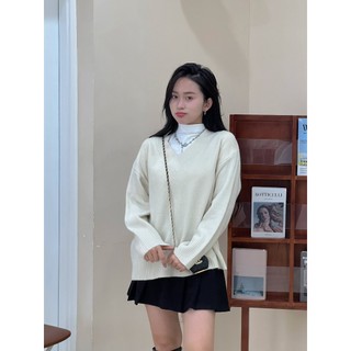 Áo len lông thỏ cổ tim dáng dài- 247store - Aolencotim955_P5K10
