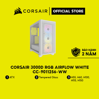 Corsair 3000D Airflow RGB Tempered Glass Mid-Tower ATX Case - White -  CC-9011256-WW