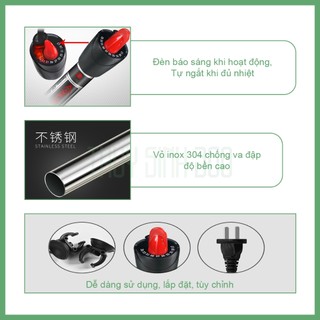 Sưởi Inox Cao Cấp Xilong XL-999 50W/100W/200w/300w/500w - Sử Dụng Cho Bể Cá Cảnh, Thủy Sinh - Thân Vỏ Inox Kháng rỉ, Chố
