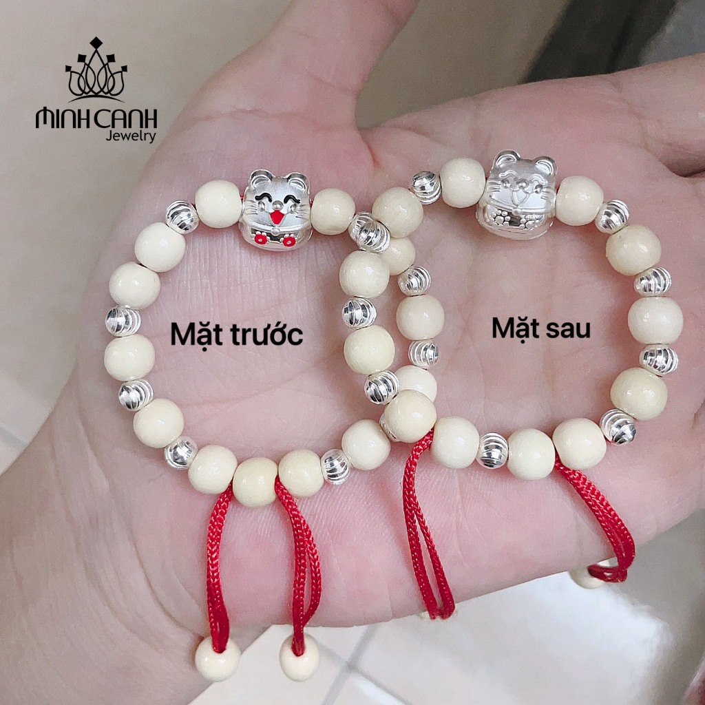 Ảnh Vòng Dâu Tằm Charm Con Mèo 7 Bi Và 9 Bi Cho Bé Trai Và Gái - Minh Canh Jewelry 2