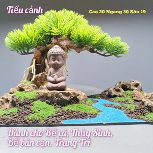 Tiểu cảnh Cây Đa, dòng suối, tượng trang trí. Dành cho bể cá cảnh, bể thủy sinh, bán cạn