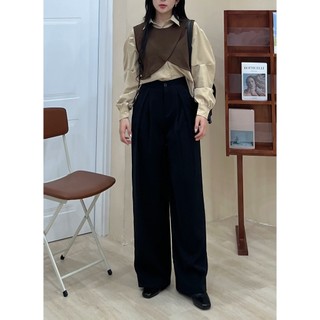 Quần nữ ống rộng xếp lý cạp cao chất GOD phong cách hàn quốc - 247store -Quansuongly388_P2K8