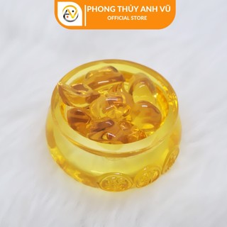 Hũ vàng thần tài đã khai quang - thỏi vàng thần tài - bát tụ bảo lưu ly thu hút tài lộc