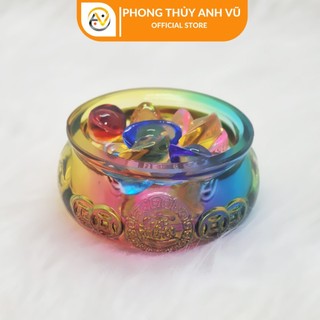 Hũ vàng thần tài đã khai quang - thỏi vàng thần tài - bát tụ bảo lưu ly thu hút tài lộc