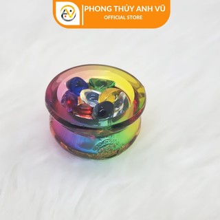 Hũ vàng thần tài đã khai quang - thỏi vàng thần tài - bát tụ bảo lưu ly thu hút tài lộc