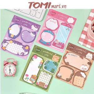 Giấy Note Giấy Ghi Chú TOMI Set Gồm 3 Tập Màu Sắc Dễ Thương 161