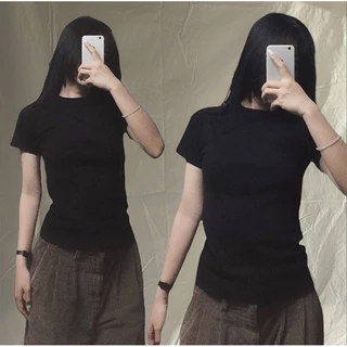 [Mã FADEP0706 giảm đến 30k đơn từ 99k] [MỚI] Áo phông cotton trơn ôm dáng babytee