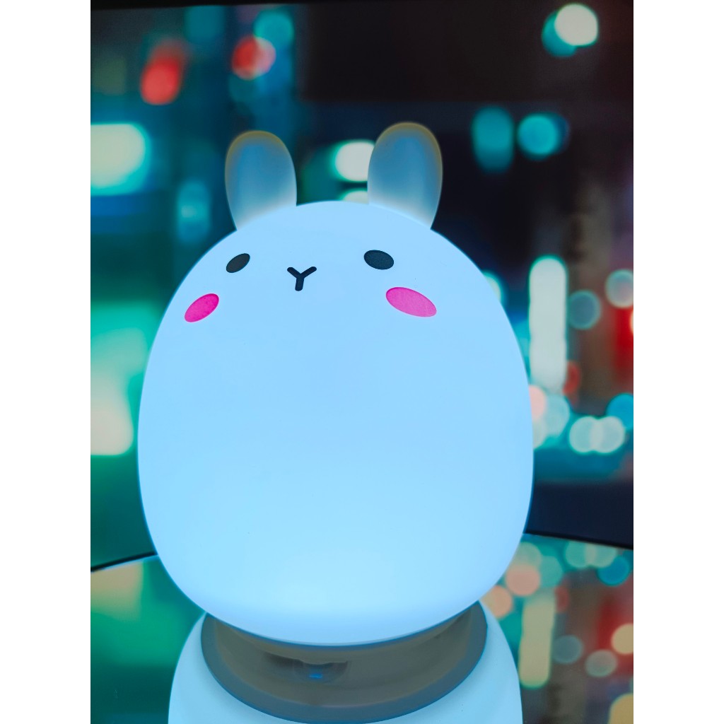 Đèn ngủ thỏ silicon cảm ứng 9 màu