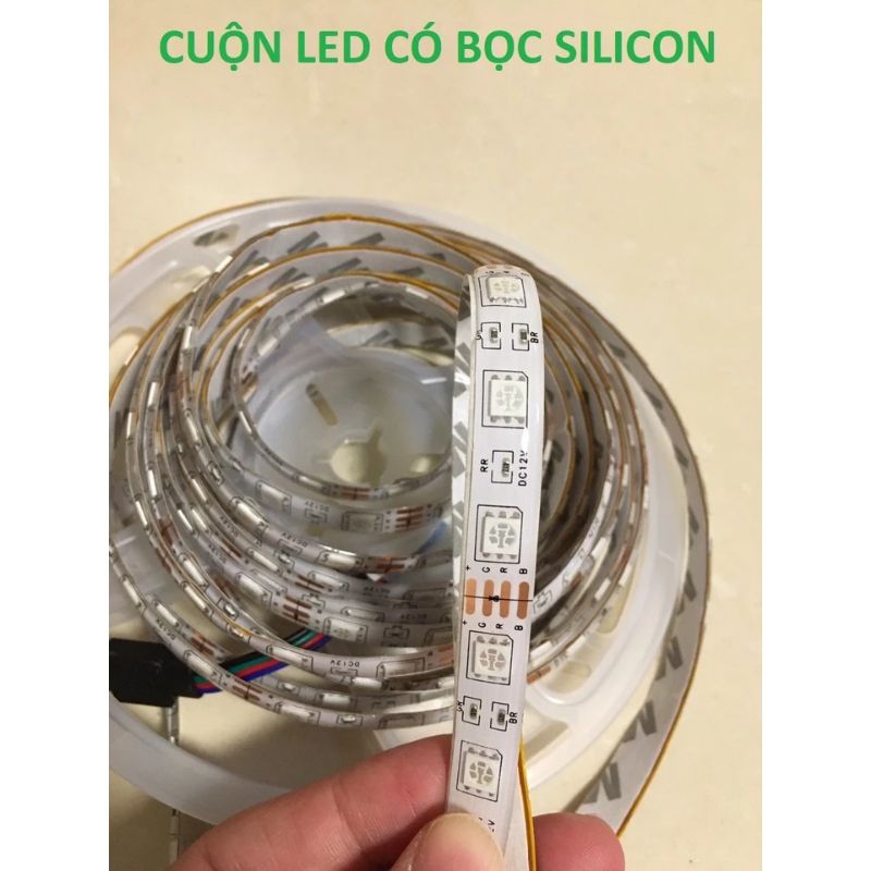 CUỘN LED GRB (RGB) 5050 DÂY DÁN NHIỀU MÀU CÓ BỌC SILICON (IP65) 5m sử ...