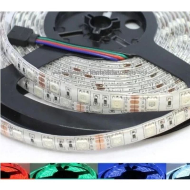 CUỘN LED GRB (RGB) 5050 DÂY DÁN NHIỀU MÀU CÓ BỌC SILICON (IP65) 5m sử ...