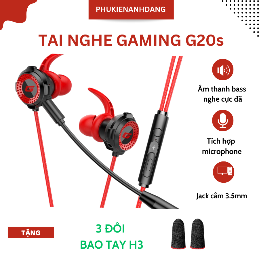 Tai Nghe Gaming Có Mic Dành Cho Game Thủ, Tai Nghe Chơi Game Điện Thoại Nhét Tai G20s