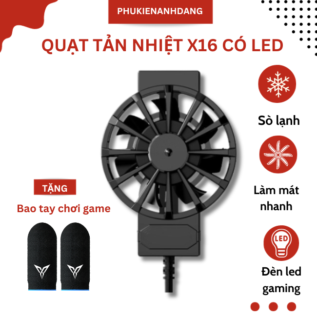 Quạt Tản Nhiệt Điện Thoại X16 Chơi Game Giá Rẻ