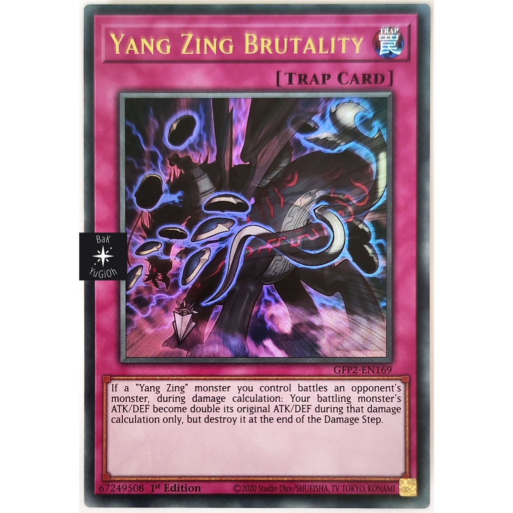 YU-GI-OH! Karte 'Yang Zing Brutality' (NECH-EN075) – Normale Fallenkarte, Unlimited Edition, Common
