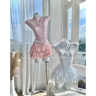 [HAN’S STORE ]SET CHÂN VÁY KIM SA BLING BLING XINH XẮN ( ẢNH THẬT)