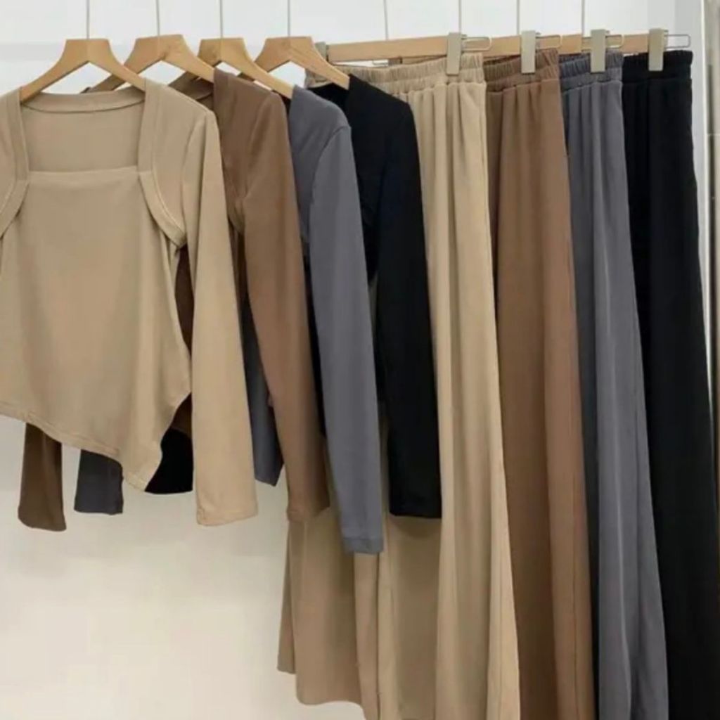 Đồ Thu Đông Áo Tay Dài Quần Ống Rộng Bigsize ESHOP Set Đồ Đi Chơi Nữ Sang Chảnh Mặc Nhà Đi Chơi Đẹp Dễ Thương GL68