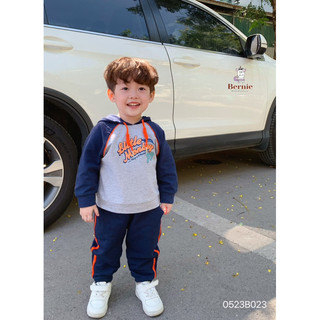 Bộ nỉ Hoodie thu đông cho bé trai (9-23kg) N005