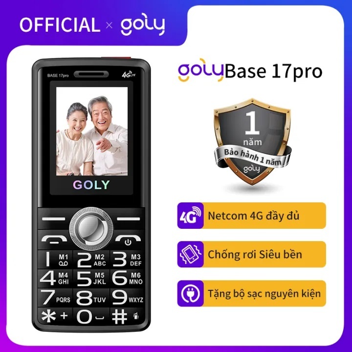 Điện thoại Goly Base 17 Pro 4G LTE ,Chữ to,Loa lớn - Hàng chính hãng