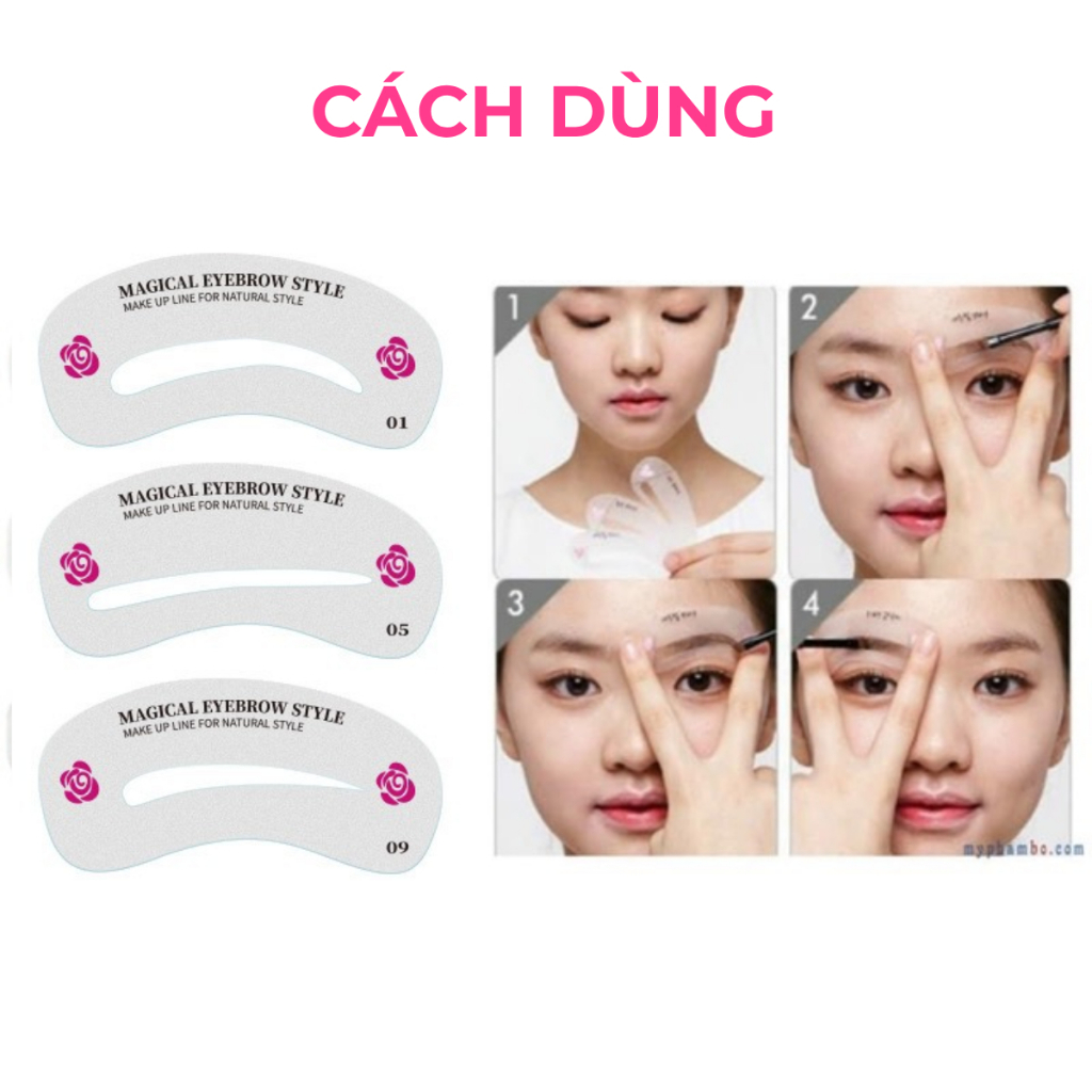 Khuôn vẽ chân mày bộ 24 kiểu dáng khác nhau dễ dàng lựa chọn kiểu phù hợp và dễ thay đổi thường xuyên