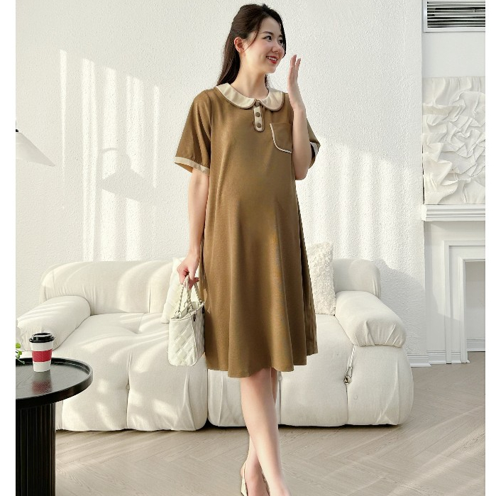 MEDYLA – Váy bầu len polo hàn đầm bầu thiết kế len co dãn cho bầu đi chơi du lịch cực xinh – VTA1553 spe