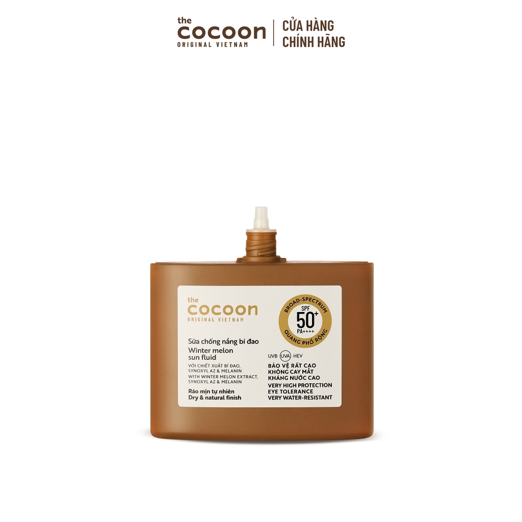 HÀNG TẶNG KHÔNG BÁN - Sữa chống nắng bí đao - Ráo mịn tự nhiên SPF 50+, UVA-PF 62.6 Cocooon 50ml