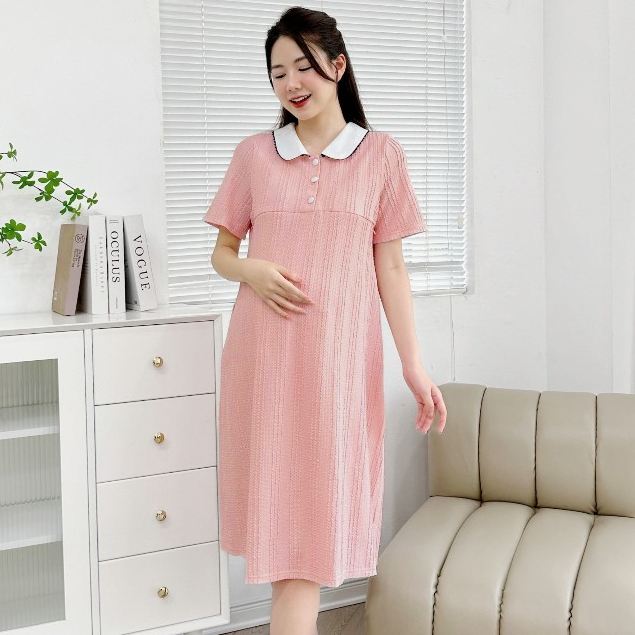 MEDYLA – Váy bầu len polo có khóa sau sinh đầm bầu thiết kế len co dãn cho bầu đi chơi du lịch cực xinh – VTS1524 spe