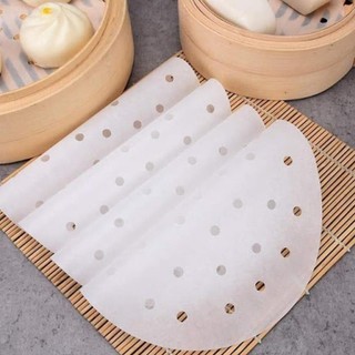 Set 100 Tờ Giấy Nến Đục Lỗ, Giấy Nến Tròn Lót Xửng Hấp, Nồi Chiên Không Dầu, Hấp Bánh Bao 88288