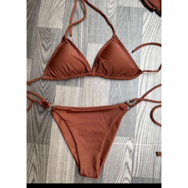 Bikini 3 Mảnh Màu Nâu Café N0 Blem – Thời Trang Biển
