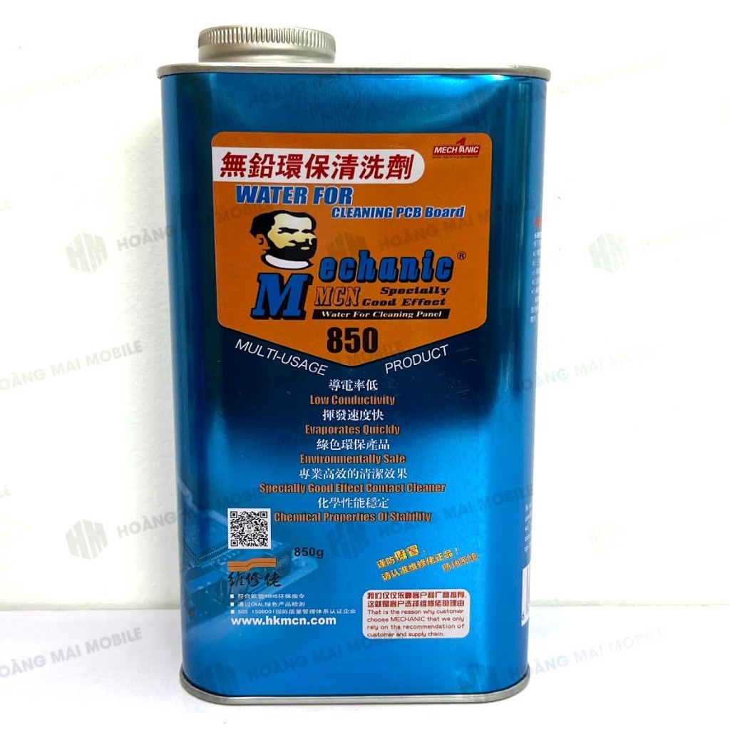 Nước rửa main MECHANIC 850 850g vệ sinh bo mạch, làm sạch flux, bụi bẩn, dầu mỡ và cặn bẩn sau hàn khò