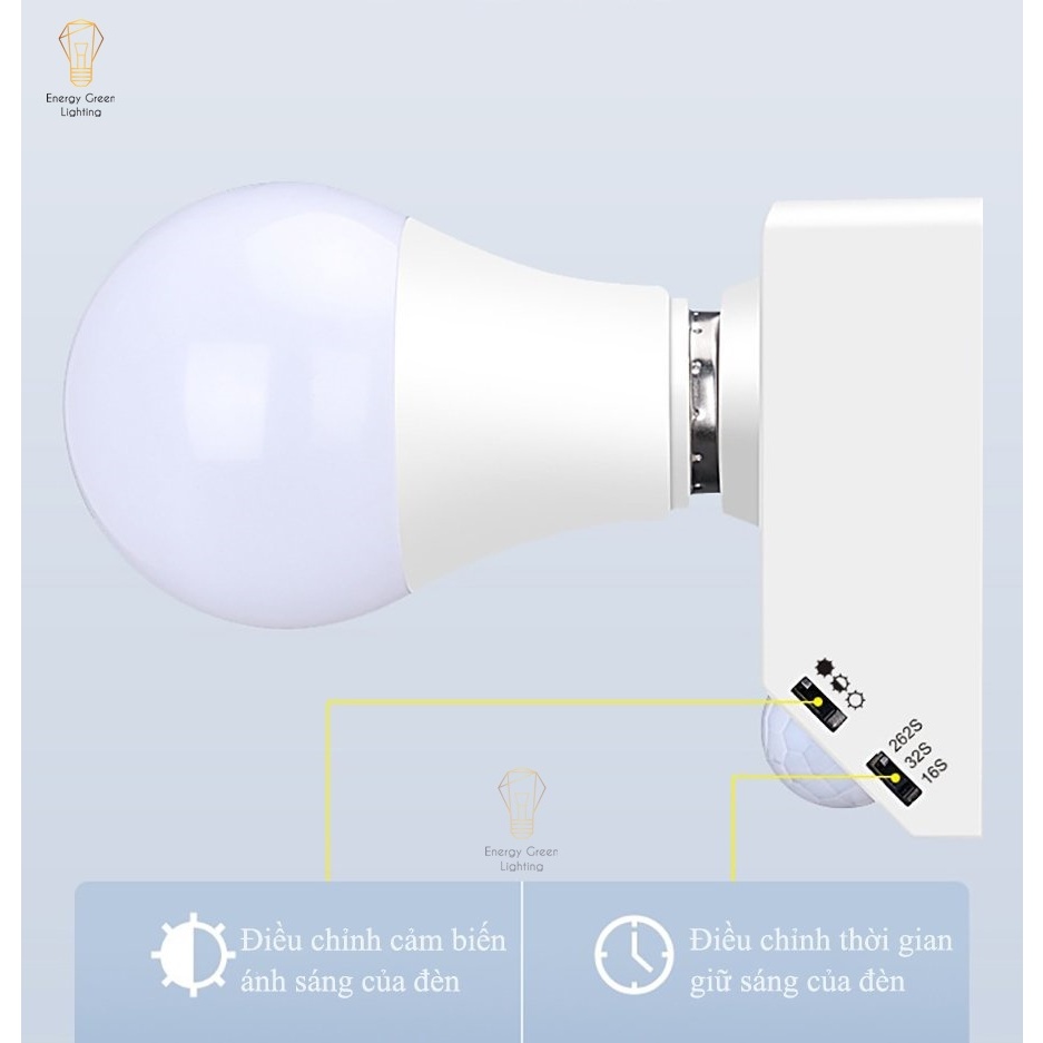 Ảnh Đui Đèn Cảm Biến Chuyển Động Energy Green Lighting CB-S18,CB-S22 - Đui E27 - Cảm Ứng Siêu Nhạy - Dễ Dàng Điều Chỉnh 4