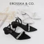 - Giày sandal cao gót nữ mũi nhọn quai đính đá sang trọng cao 5cm - EB069