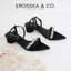 - Giày sandal cao gót nữ mũi nhọn quai đính đá sang trọng cao 5cm - EB069
