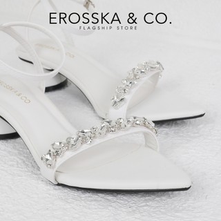 [Erosska] - Giày sandal cao gót nữ mũi nhọn quai đính đá sang trọng cao 5cm - EB069